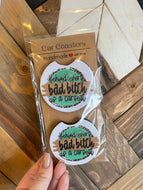 Car Coaster Set | Bad Bitch | The BUCK-it Boutique