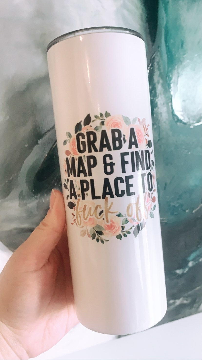 Tumbler | Grab A Map  | The BUCK-it Boutique