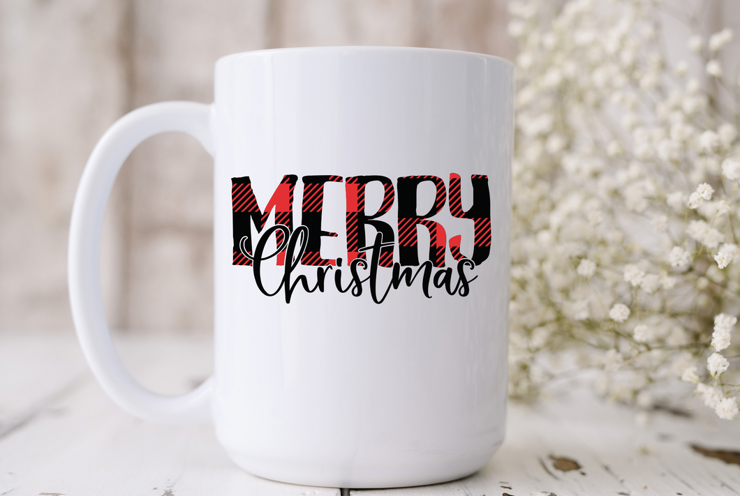 Mug | Christmas- Merry Christmas Plaid | The BUCK-it Boutique