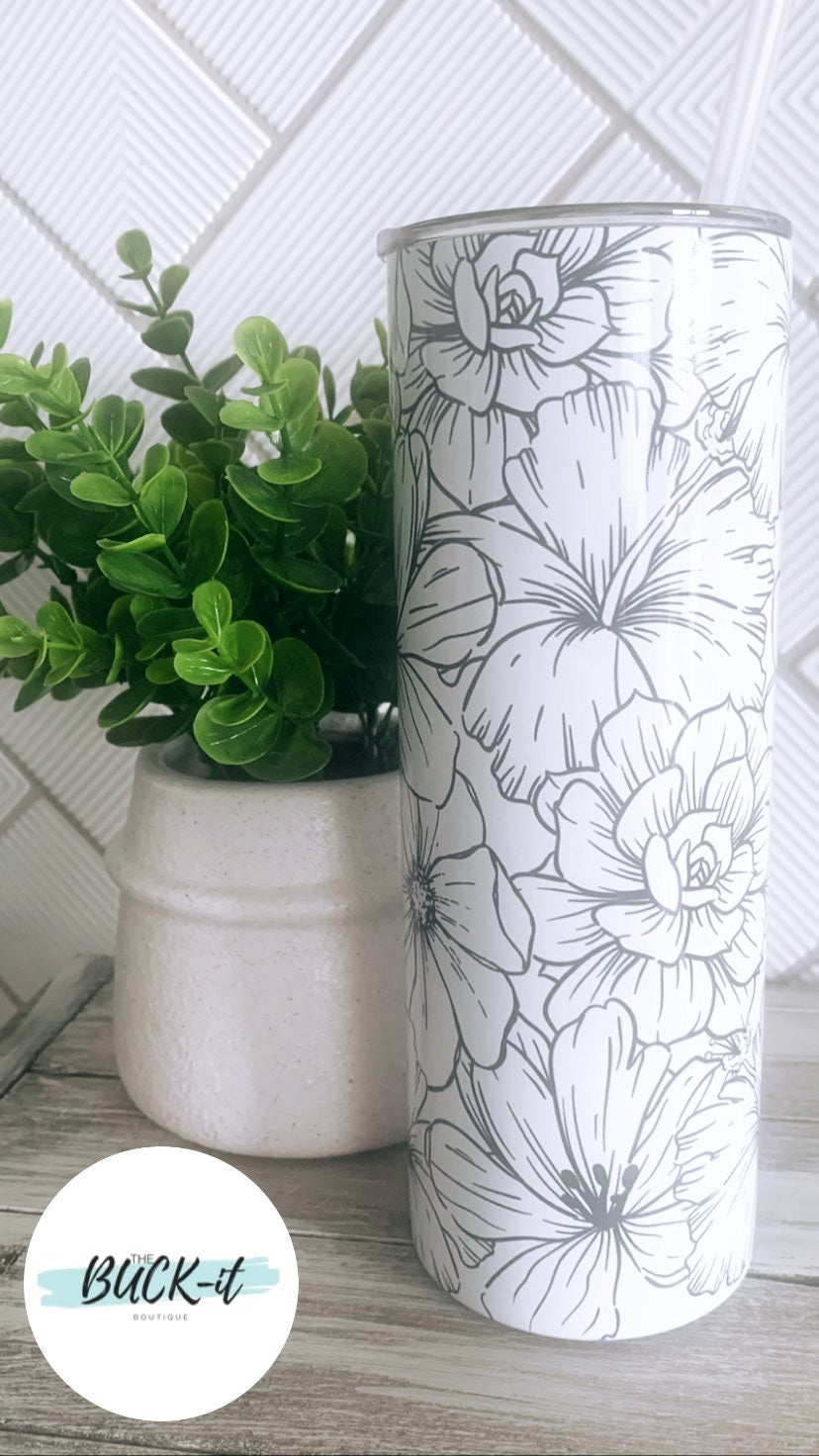 Tumbler | Floral | The BUCK-it Boutique