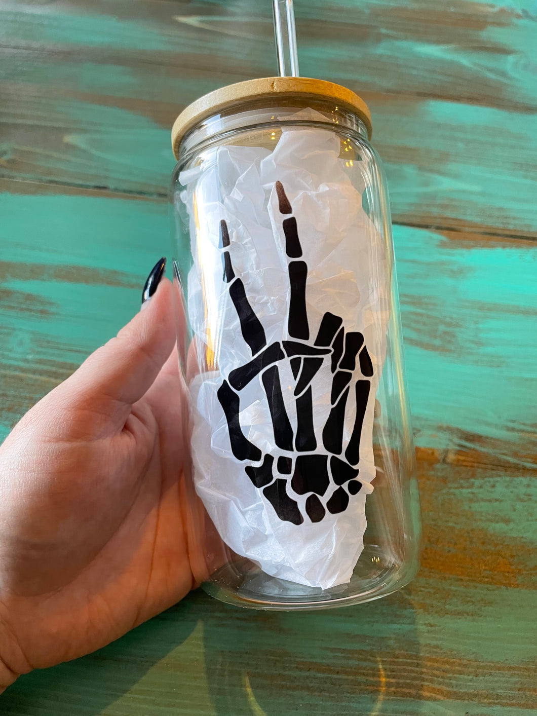 Glass Tumbler | Peace | The BUCK-it Boutique