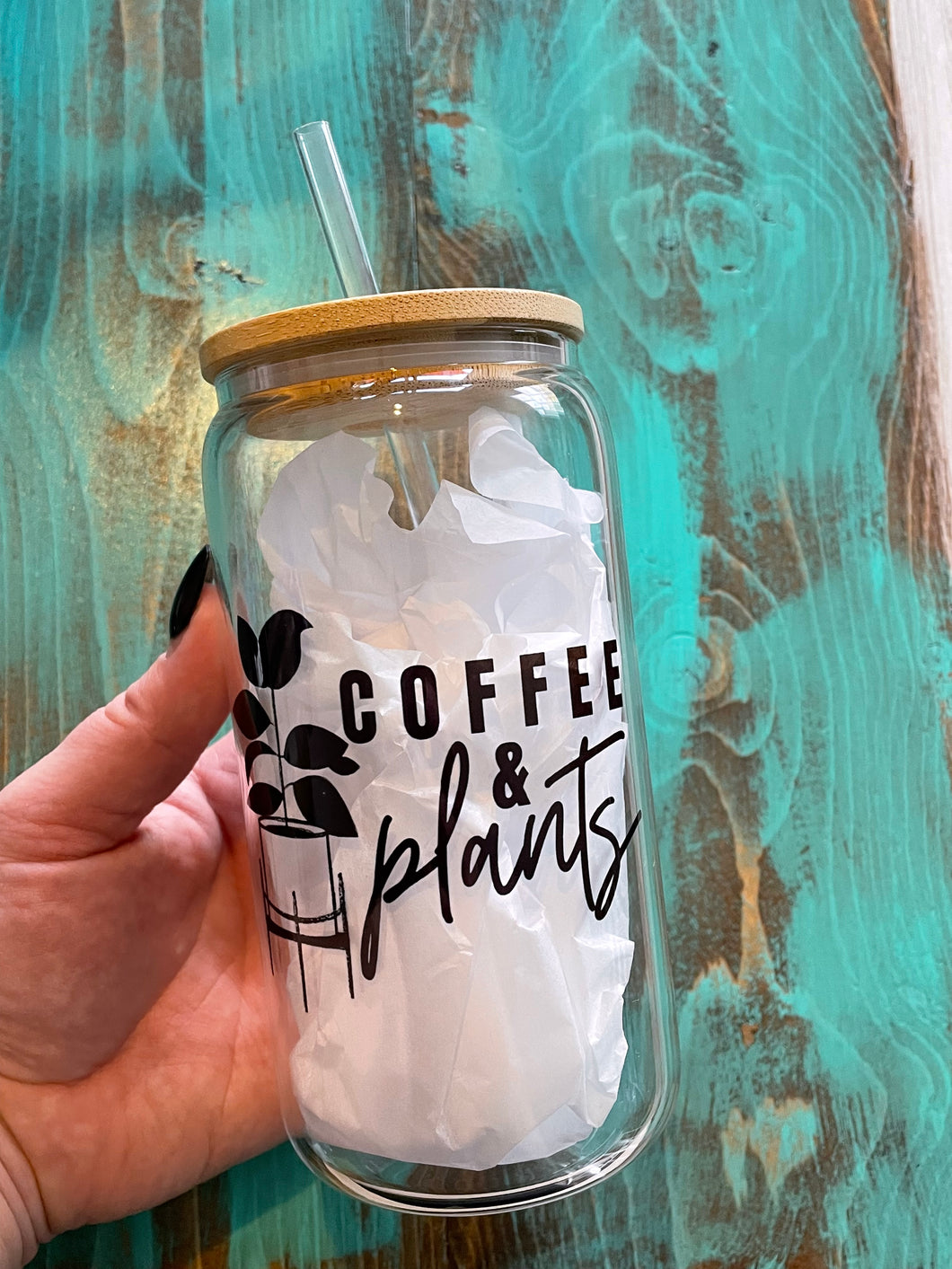 Glass Tumbler | Coffee & Plants | The BUCK-it Boutique